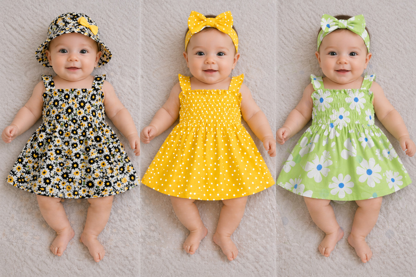 Tifli Baby Girls Midi/Knee Length Casual Dress (Multicolor, Sleeveless)