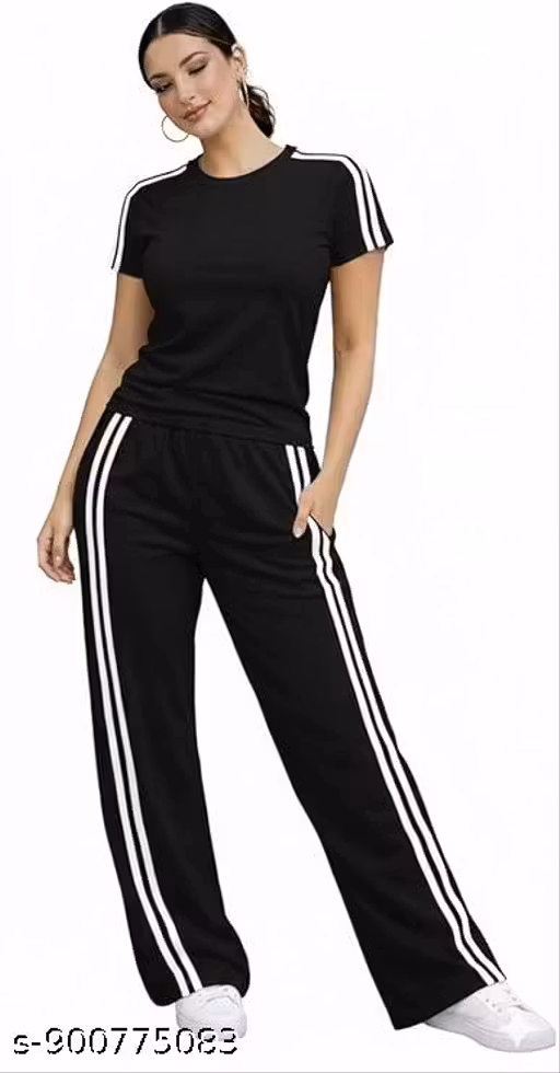 Women's Track Suit Set - Sportswear Top & Bottom Set | Workout Gym Tshirt Track Suit Pants for Girls | Tshirt for Women Gym pants for women Track Suit