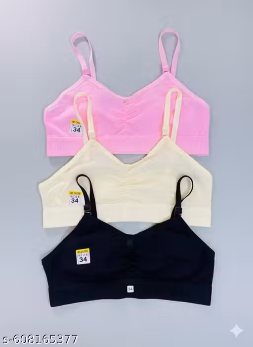 Women Non Padded Sports Bra- Pack of 3
