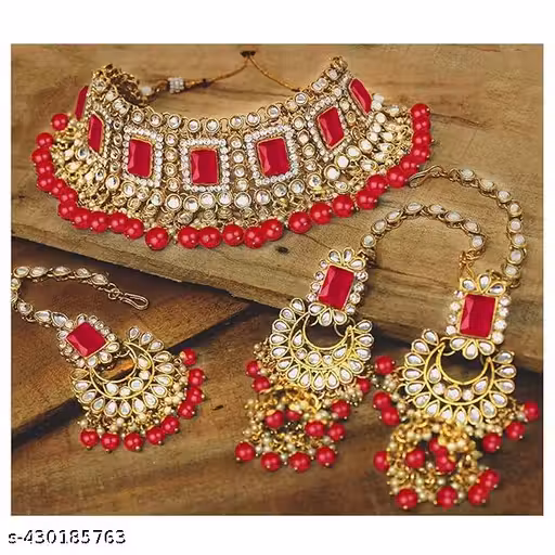 kundan Set Red Kundan choker set Dulhan set bridal set