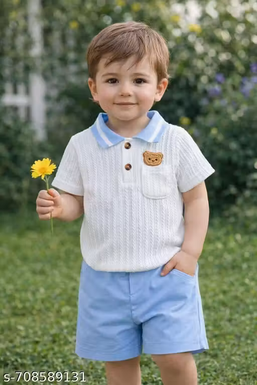 Stylish Boys Cotton Polo T-Shirt & Shorts Set | Summer Wear for Kids