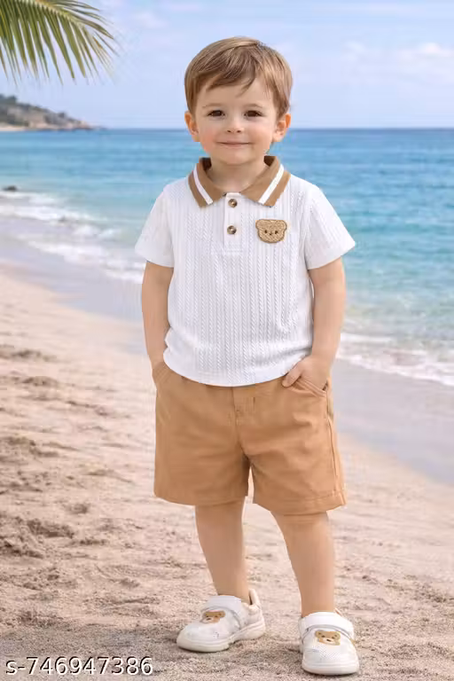 Stylish Boys Cotton Polo T-Shirt & Shorts Set for Kids | Summer Casual Wear Outfit