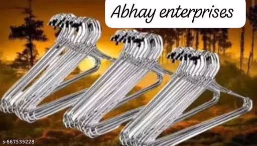 ABHAY Stainless Steel Clothes Hanger,Metal Wire Hangers for Clothes with Non Slip Grooves,Clothes Wire Hangers pack of 12