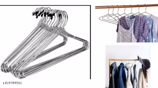 Stainless Steel Clothes Hanger,Metal Wire Hangers for Clothes with Non Slip Grooves,Clothes Wire Hangers pack of 12