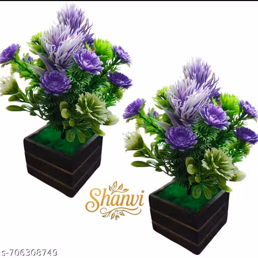 Fake Plants in Pots - Artificial Faux Plants for Indoor, Desk, Black Bathroom and Accessories, Coffee Table & Laundry Room Decor (2 Pack)