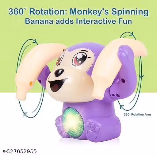 Battery Operated Voice Control Monkey Toy with Musical,Dancing,Spinning,Rolling and Sensor Feature for Gifts/Kids/Babies/Boys/Girls|Purple Color\, Power Source:3xAAA Battery(Not Included)