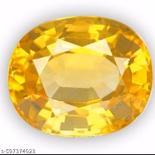 Gopal gems 5.25 Ratti Cultured Yellow Sapphire Certified Stone Sapphire Ring stone