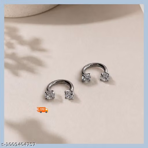 Unisex Horseshoe Septum Ring • CZ Circular Barbells