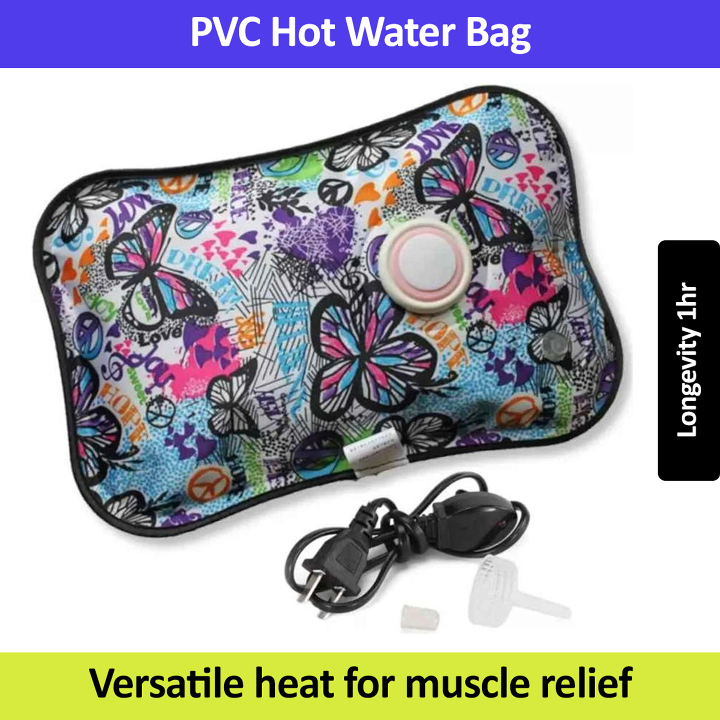 MADAN Warm Bag, Electric Heating Bag, Electric Bottle For Hot Water, Heat Pads Electric 1 L Hot Water Bag (MULTICOLOR)