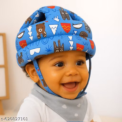 Best Helmet for Crawling Walking Baby Head Protector - Head Protection for Safety 6 Months - 2 Years Soft Cushion Safety Headguard, Toddler Helmets Multi Printed (Blue)