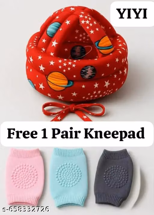 Superb Baby Head Safety Helmet for Crawling Walking Baby Head Protector - Head Protection for Safety 6 Months - 2 Years Soft Cushion Safety Headguard, Toddler Helmets Multi Printed (Red Helmet)
