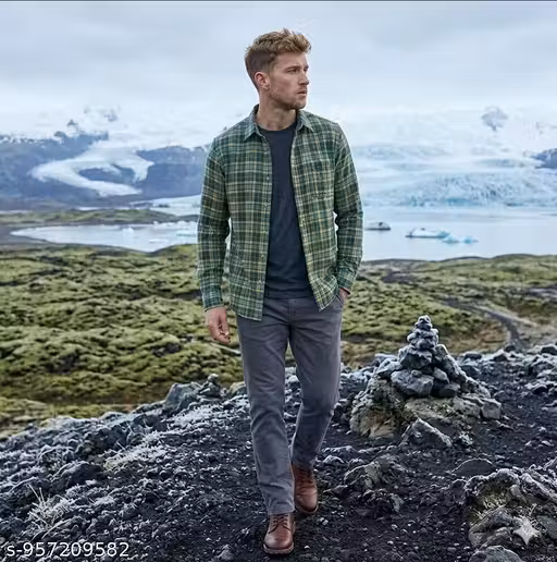 Men's Cotton Blended Checkered Full Sleeve Shirt