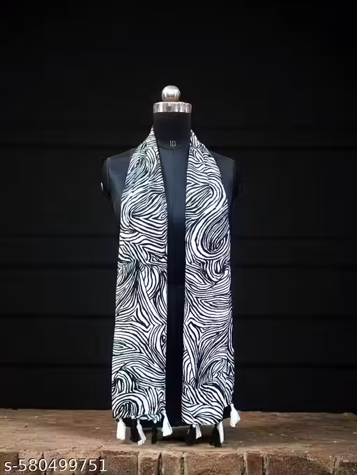 TRENDY MULTICOLORED PRINTED POLYCOTTON SCARFS