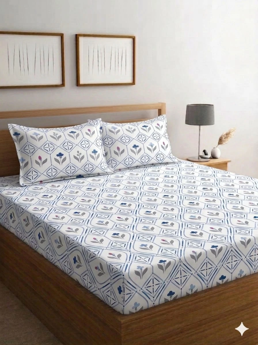 Homdazal galce cotton fitted bedsheets with 2 pillow covers