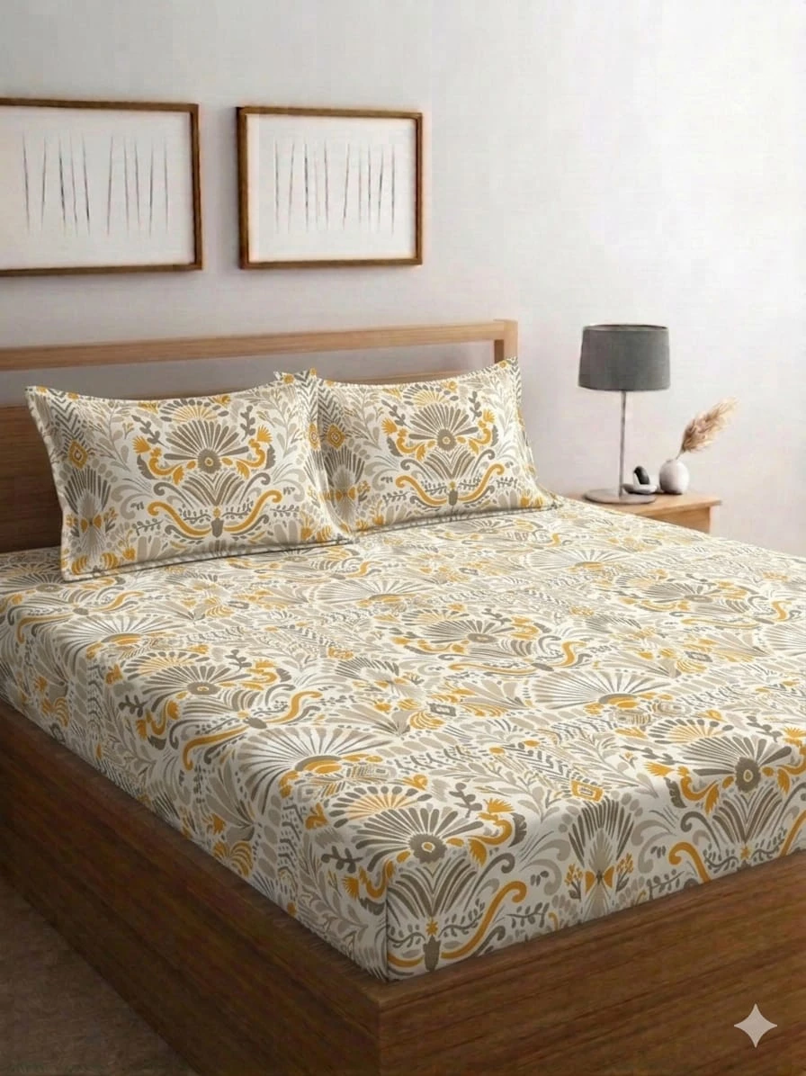 Homdazal galce cotton fitted bedsheets with 2 pillow covers