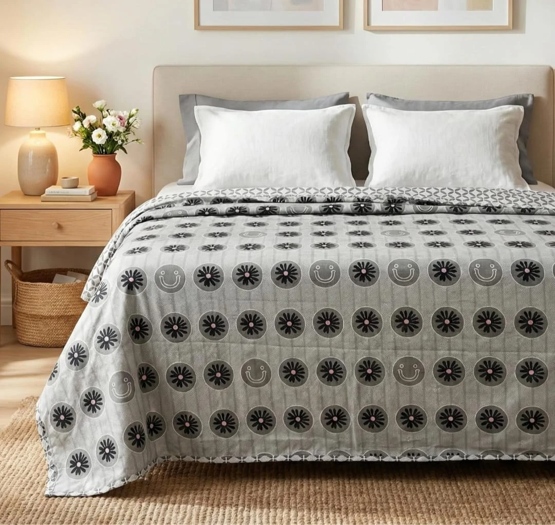 Reversible Microfiber AC Comforter Double Bed | Soft & Lightweight Summer Quilt Blanket | Ideal for AC Rooms & Mild Weather | Easy Maintenance Comforter