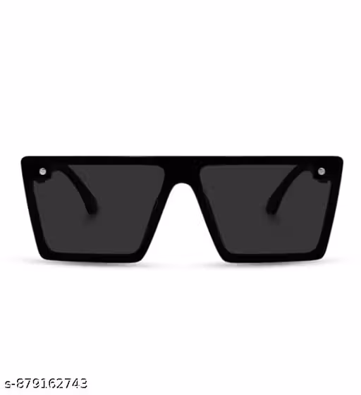 Full Rim Square Branded Latest and Stylish Sunglasses | 100% UV Protected | Men & Women | Medium | Black Frame pack-of-1