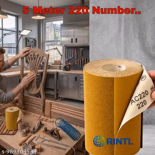 5 Meter Sandpaper Roll 220 Grit Abrasive Paper Roll for Wood, Metal & Furniture Sanding