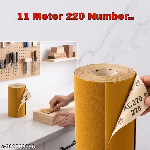 11 Meter Sandpaper Roll 220 Grit Abrasive Paper Roll for Wood, Metal & Furniture Sanding