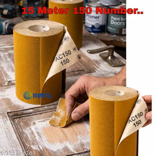 15 Meter Sandpaper Roll 150 Grit Abrasive Paper Roll for Wood, Metal & Furniture Sanding