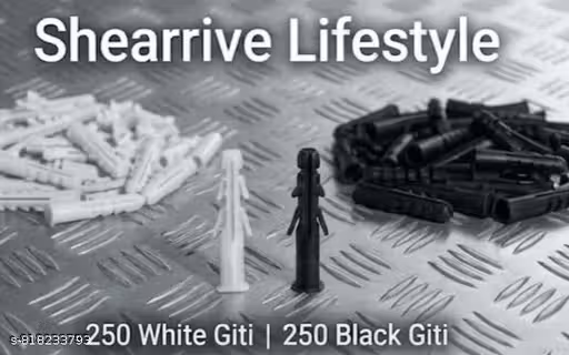 SHEARRIVE LIFESTYLE Nylon Wall Plug Combo (250 White + 250 Black) |