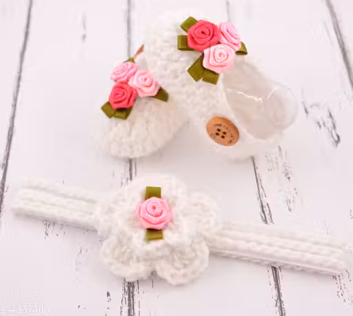 Trendy Wool Baby Head Band & Booties