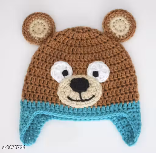 Crochet bear baby cap beanie