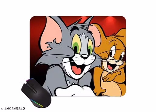 NEKKO Cute Printed Mousepad with Anti-Slip Rubber Base & Smooth Mouse Control for Laptop, Gaming,Notepad,Desktops (9 inc x 7 inc) (T-om & Jer-ry)