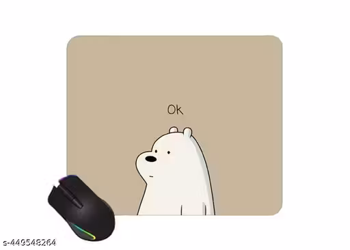 NEKKO Cute Mouse Pad - Printed Mousepad with Anti-Slip Rubber Base & Smooth Mouse Control for Laptop, Gaming, Notepad, Desktops (9 inc x 7.5 inc) (Ok Bear !!)
