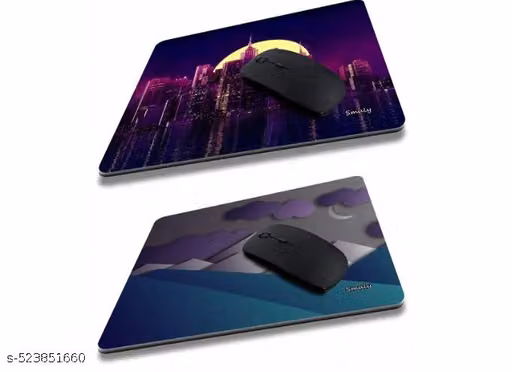 Designer Printed Rubber Base Mat Finish Combo (Pack 2) Mouse Pads/Mousepads for PC/Laptop