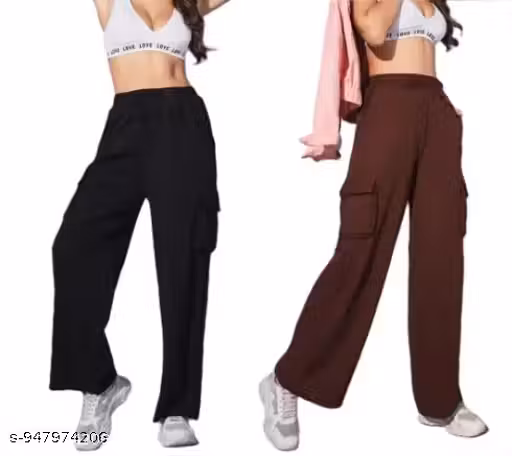 Trendy Women & Girls Trousers Pants Cargo Pants pack of 2