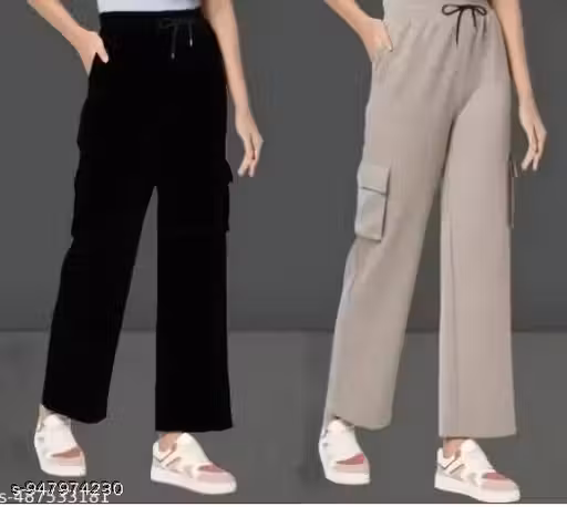 Trendy Women & Girls Trousers Pants Cargo Pants pack of 2