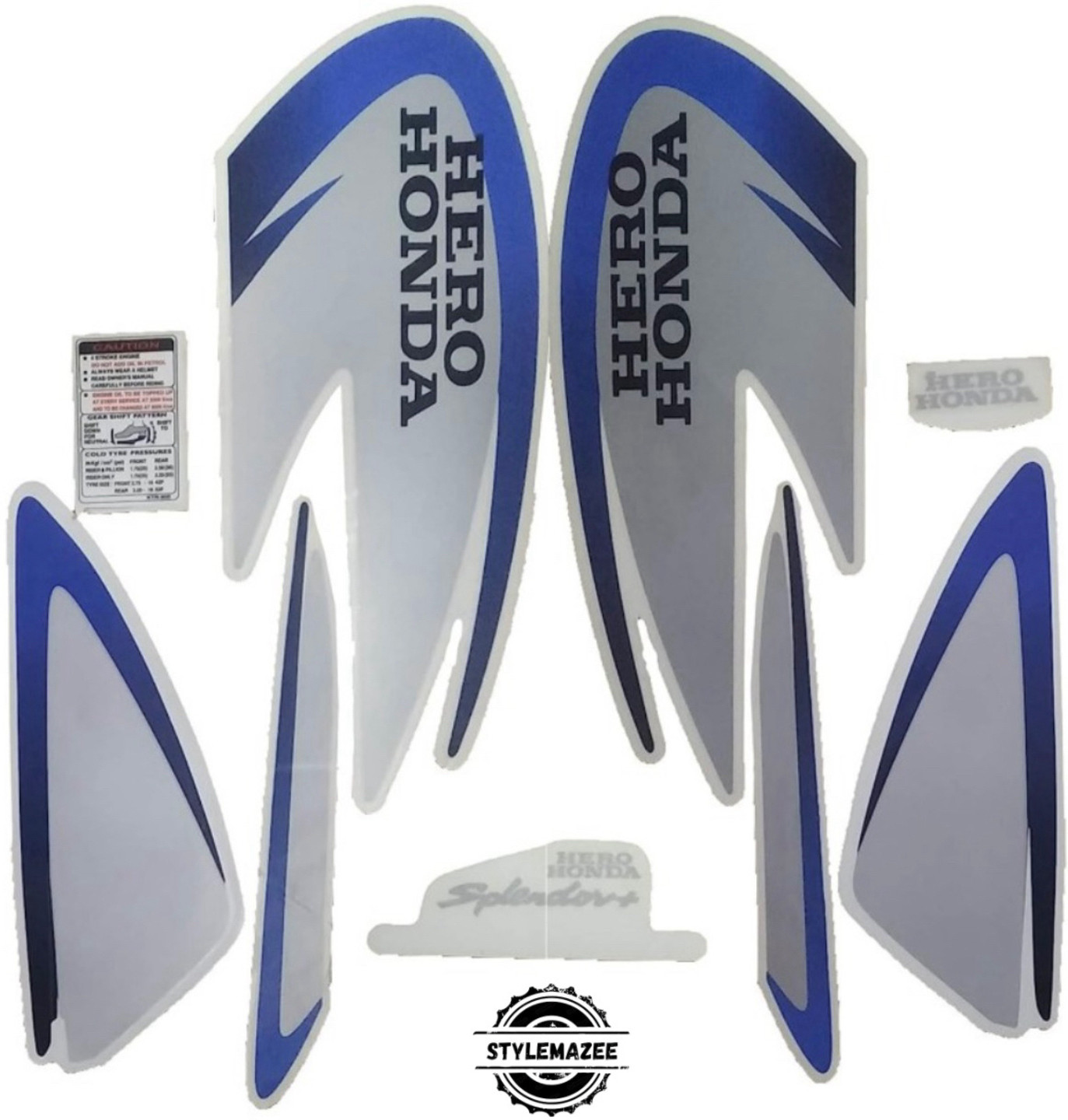 Stylemazee Sticker & Decal for Bike (Silver, Blue, Black)