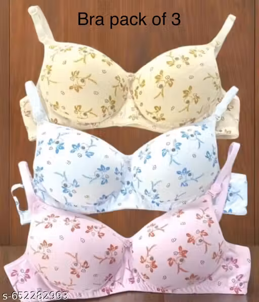 Sylish women printed padded bra (pack of 3)