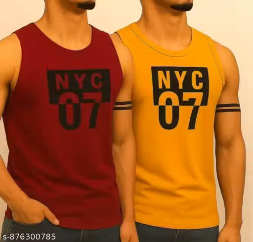 Men Summer Sleeveless Cotton Vest| NYC 07 Printed Men Sleeveless T-Shirt|Stylish Men Gym Vest Sleeveless T-Shirt|