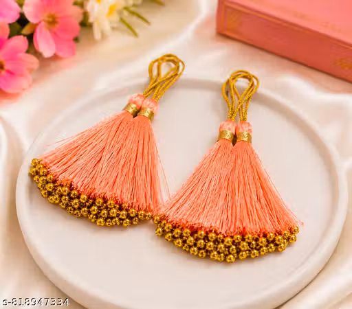 Premium Silk Thread Tassel Latkan for Blouse, Lehenga & Saree | Decorative Beads Tassel | Stylish Dori Latkan | Pack of 10