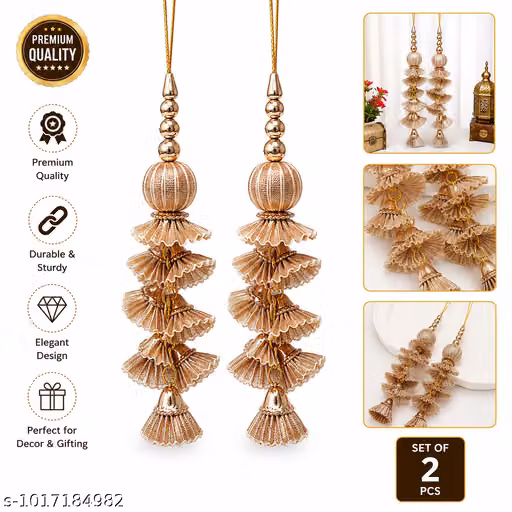 Premium Rose Gold Designer Latkan for Lehenga, Blouse, Saree, Potli Bag & Ethnic Craft Decoration | Decorative Tassel Hanging | Set of 2