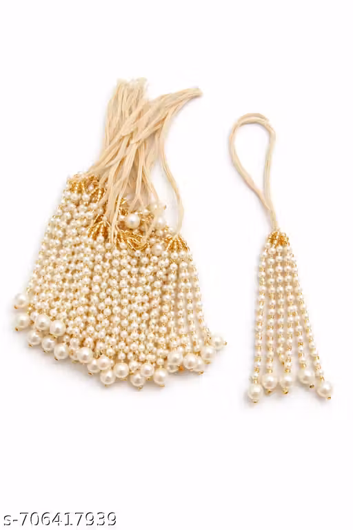 Pearl Latkan Tassel for Dupatta, Kurti, Blouse & Lehenga Decoration | Pearl Beaded Latkan for Tailoring & Boutique Work | Pack of 10