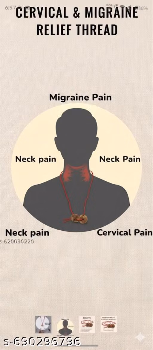 NEXTRAA Cervical & Migraine Relief Thread: Natural Neck Pain Reliever Necklace