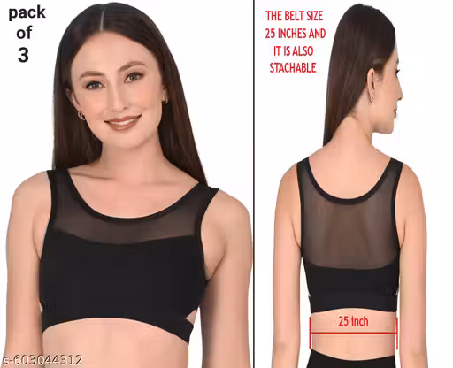 Sports Bra with Mesh Panel, High Impact Support, Racerback Design, Black