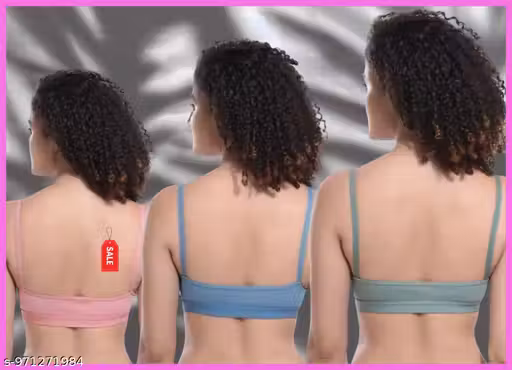 Women Sports Bra Pack of 3 | Non-Padded Wire-Free Activewear Bra | Stretchable Breathable Fabric | Medium Support Gym Yoga Running Bra