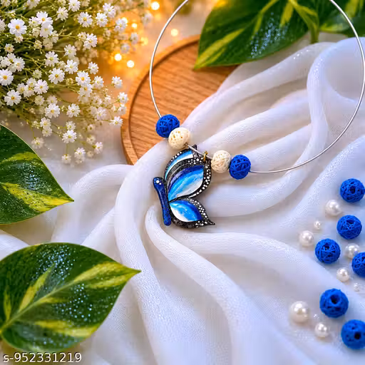 Handmade Yellow Bird Clay Necklace for Women | Cute Floral Pendant Choker | Trendy Lightweight Boho Jewellery