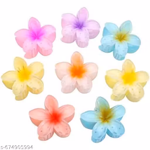 Freebies 3 Pcs Large Floral Hair Claw Clips for Women & Girls, Ombre Rose Design, Strong Grip, Lightweight & Trendy Hair Accessories for Daily Wear, Parties, Travel, Gift, Multicolor