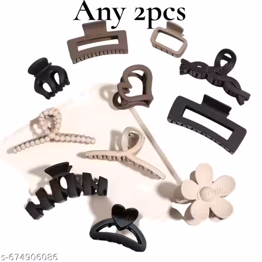 Freebies Nest Glow Hair Claw Clips for Women 2 Pcs Big, Large Matte Strong Hold Grip for Thick, Thin, Curly Hair, Neutral Aesthetic Accessories for Casual wear, Office, and Workwear-Friendly Styling,Multicolor