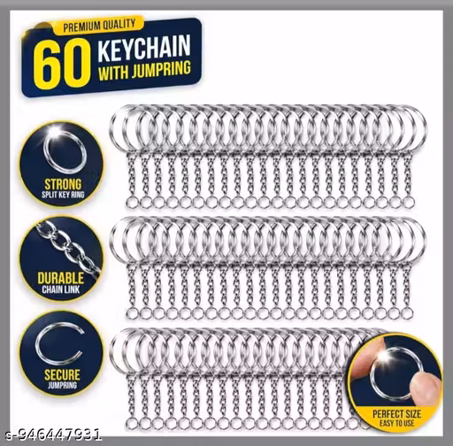60 Pcs Keychain Ring for Multiple Uses