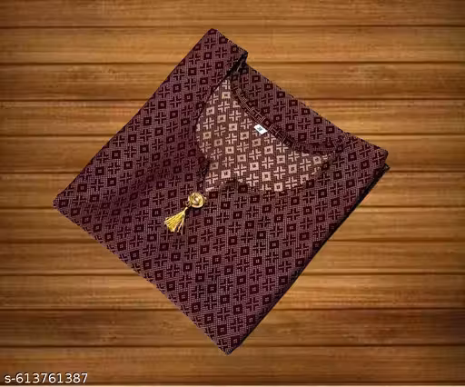 Maroon Jacquard Kurta
