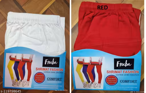 Fruba Ruby Style V-Cut Cotton Lycra Women Plus Size Leggings Combo of 2