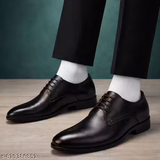 Classic Black Formal Shoes for Men – Stylish Office Wear Lace Up Shoes