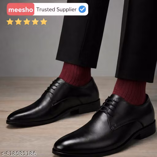 Men’s Premium Black Formal Leather Shoes – Lace Up Office & Party Wear
