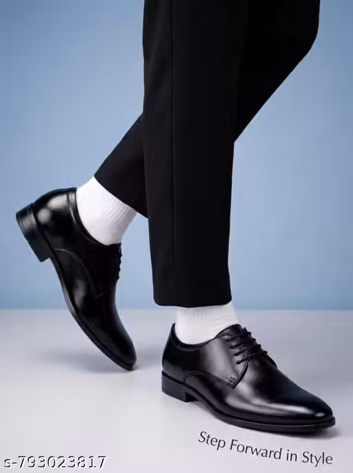 Men Black Formal Shoes Lace-Up | Office Wear Comfortable Dress Shoes | Premium Look